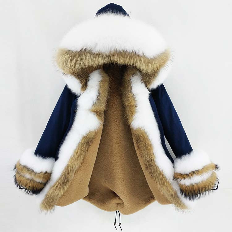 Real Fox Fur Big Collar Cuffs Parka Coats (Multi-Styles/Colors)