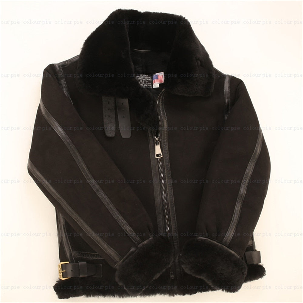 Genuine Leather Shearling Fur Lining and Trim Coats