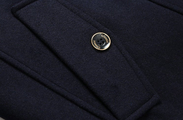 Wool Blend Scarf Detachable Long Jackets
