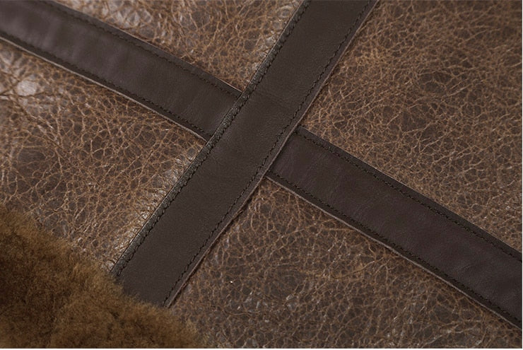 Sheepskin Genuine Leather Real Shearling Fur Lining Jacket