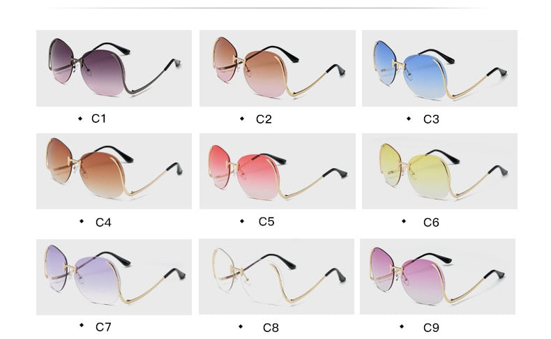 Oversize Bow Rimless Sunglasses