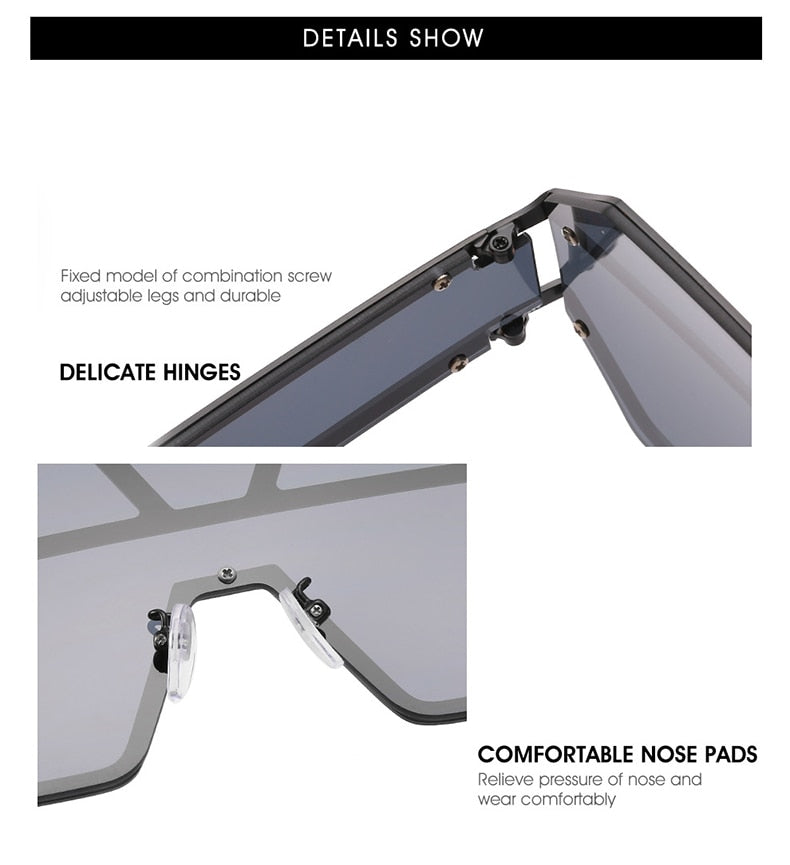 Metal Double Brim Shield Sunglasses