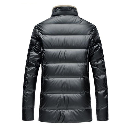 Waterproof Duck Down Puffer Jacket Faux Fur Collar