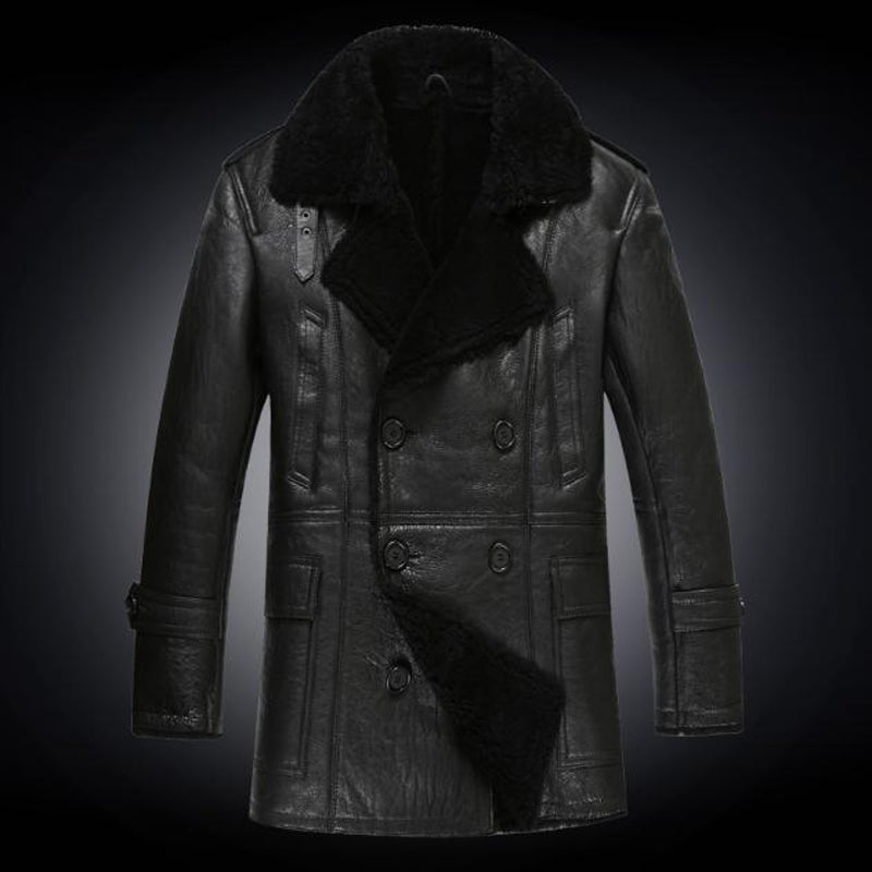 Genuine Leather Shearling Liner Long Style Jacket