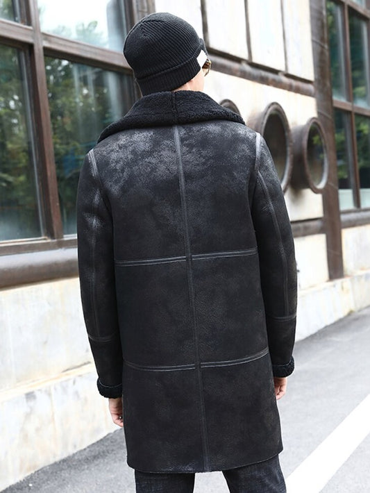 Genuine Leather Shearling Real Fur Long Coats