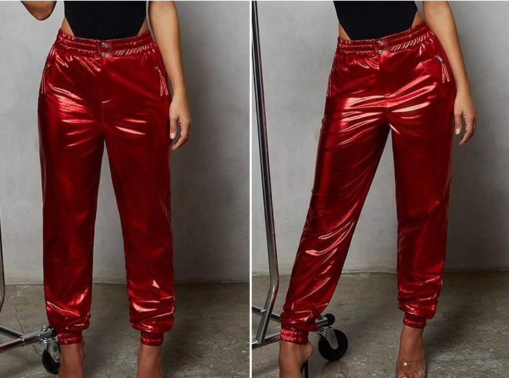 Shiny PU Leather Harem Loose Pants (Multi-Colors)