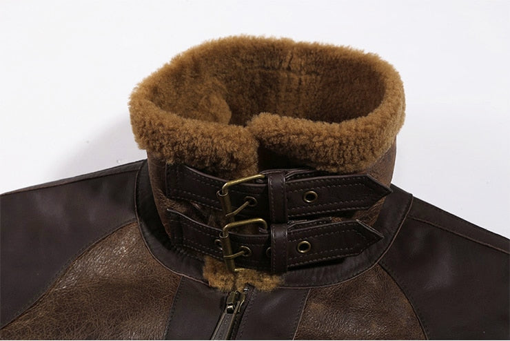 Sheepskin Genuine Leather Real Shearling Fur Lining Jacket