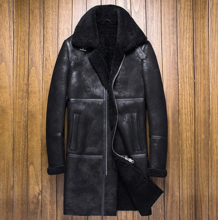 Genuine Leather Shearling Real Fur Long Coats