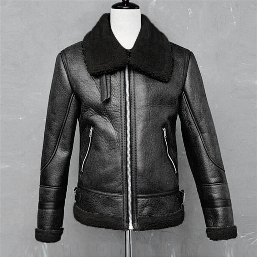 Moto Faux Fur Liner Leather Jacket Coats
