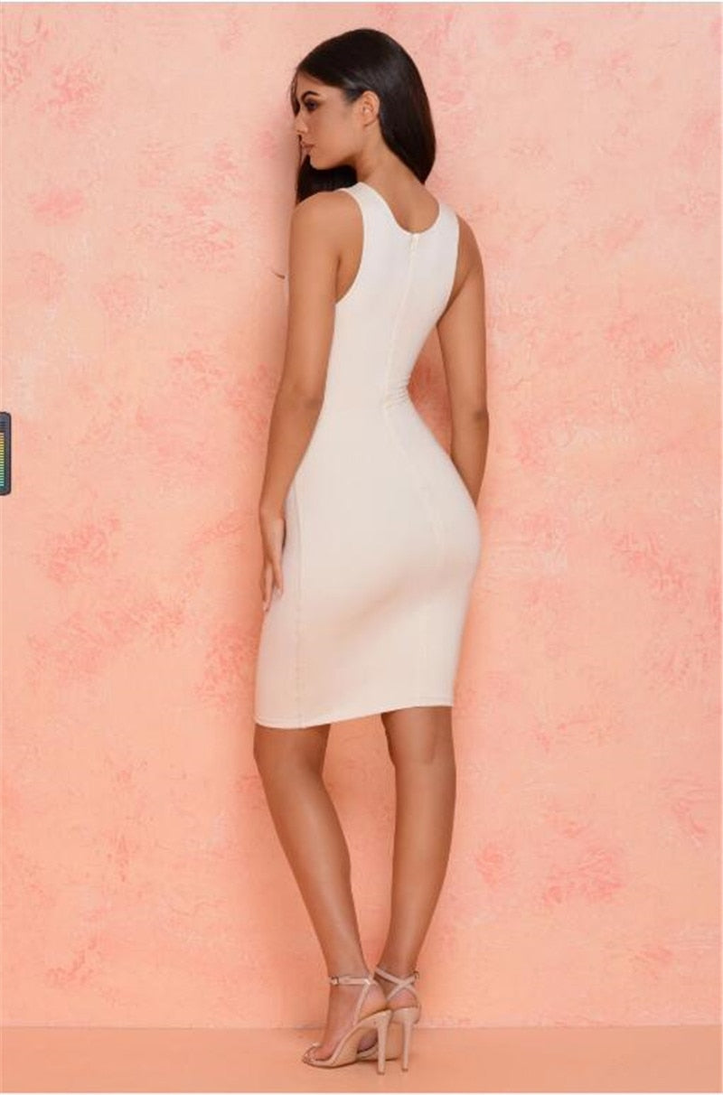 Hollow out Belly Strap Tank Bodycon Dresses