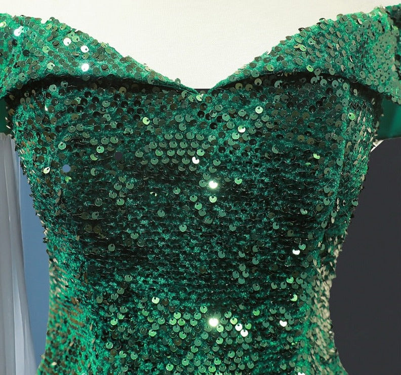 Sequin Off Shoulder Sparkle Mermaid Wedding Dresses