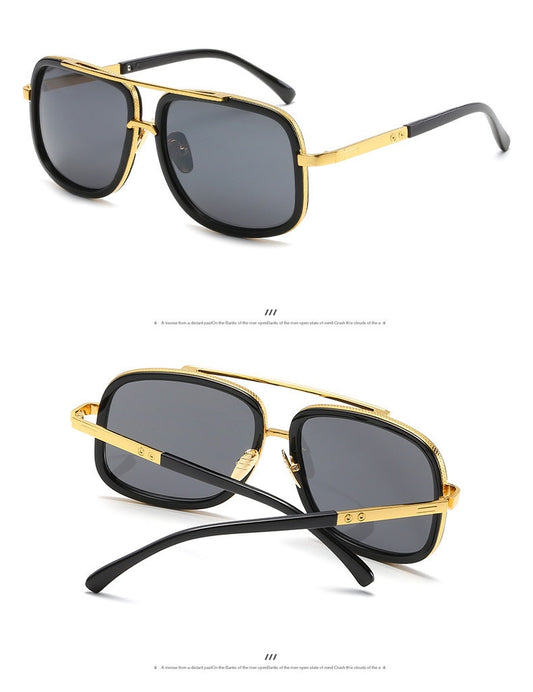 Vintage Aviator Gold Square Frame  Sunglasses