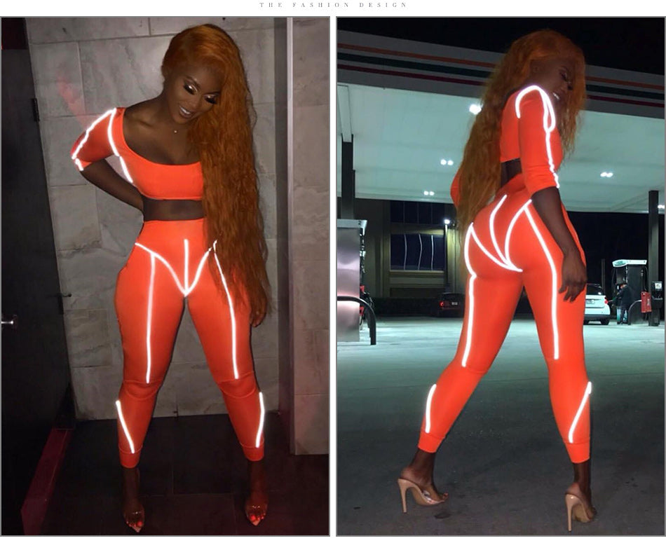 Luminous Fluorescence Side Zipper Tracksuits