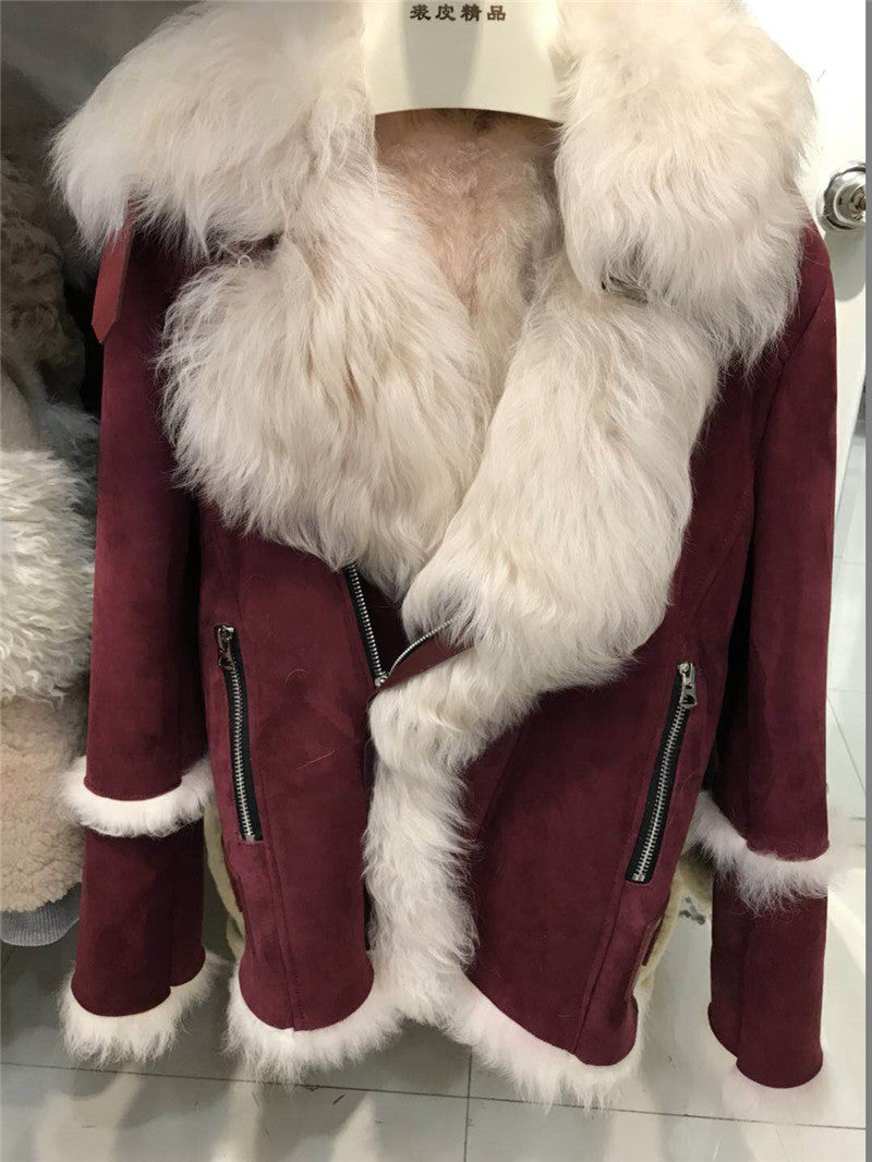 Double-faced Real Tuscany Sheepskin With Merino Sheep Fur Slim Coat