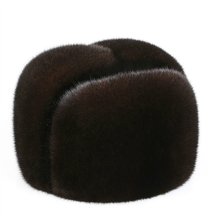 Collection of 5 Real Mink Fur Unisex Trapper Caps