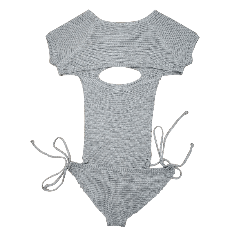 Crochet Style Knitted  One-kini
