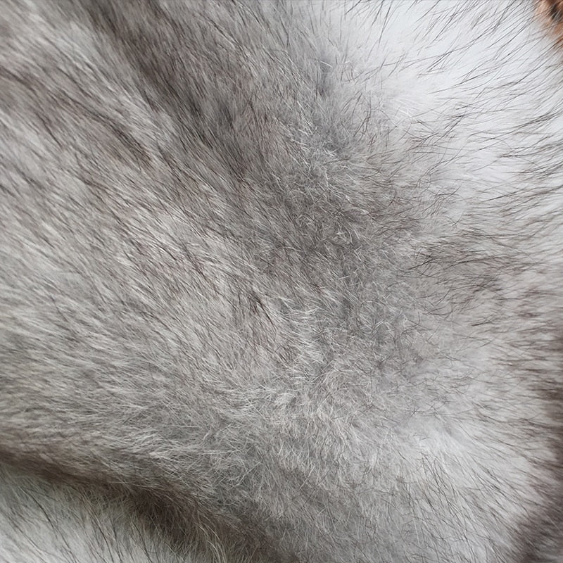 Real Fox Fur Turn-down Collar Waist Coats