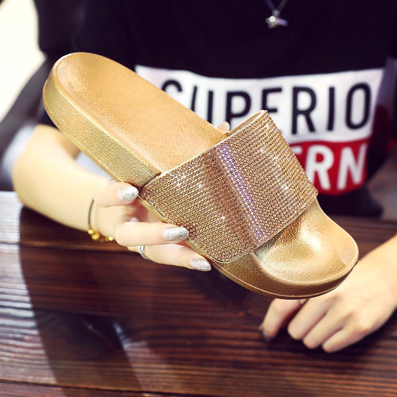Crystal Diamond Slides Sandals