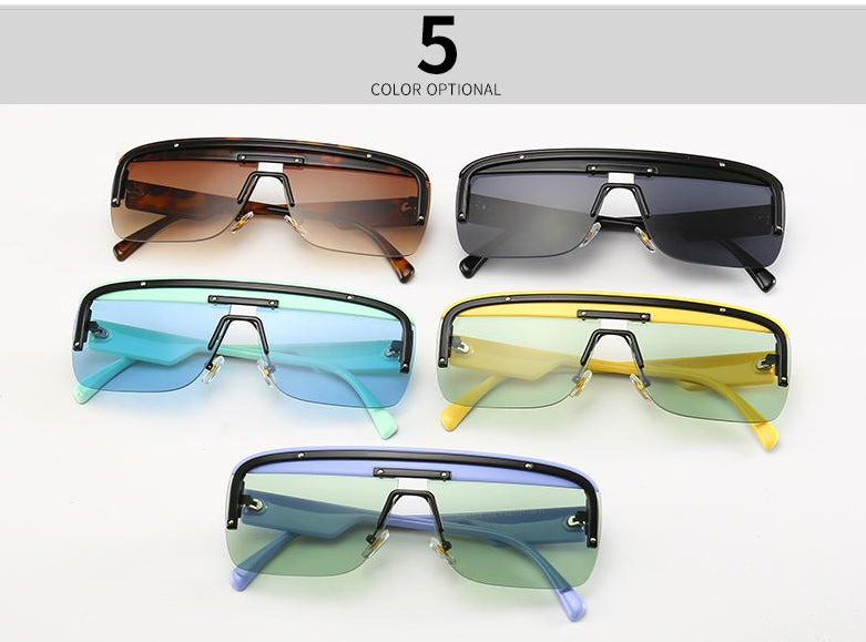 Modern Wide Brim Shield Sunglasses