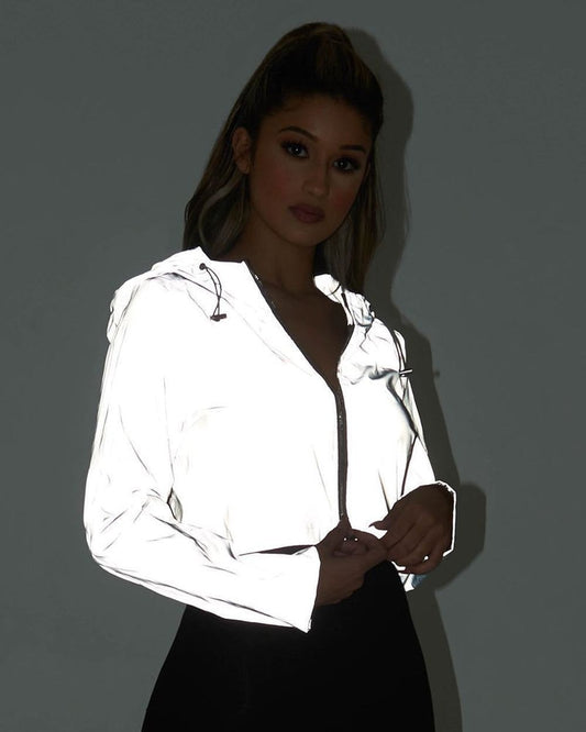 Reflective Hooded Crop Jacket