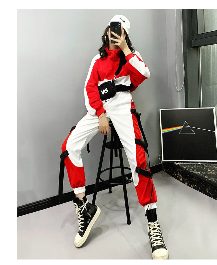 Side Buckle Straps Loose Pants