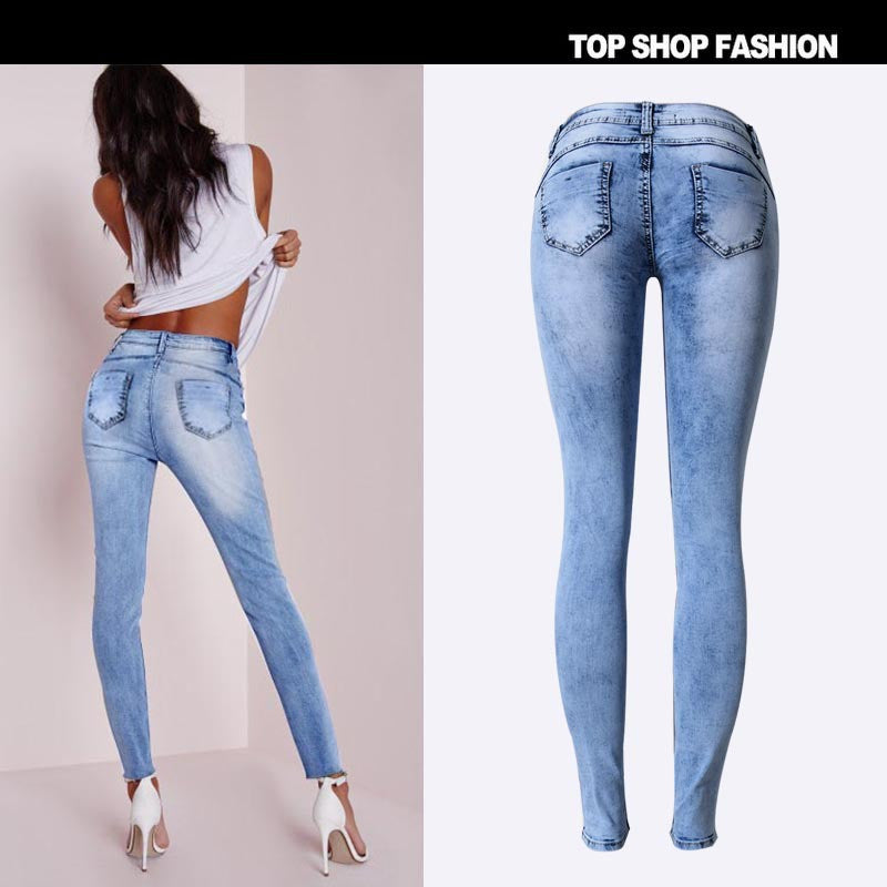 Ripped Patch Jeans Slim Fit Jeans