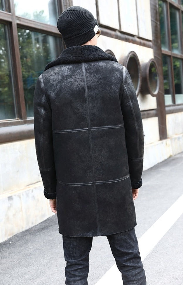 Genuine Leather Shearling Real Fur Long Coats