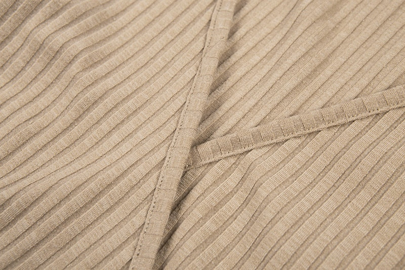 Deep V Cotton Belly Bandage Long Sleeve Crop Tops