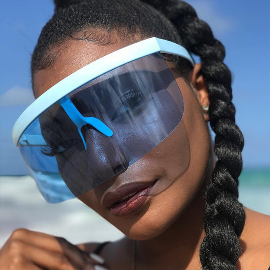 Oversized Rimless Visor Sunglasses