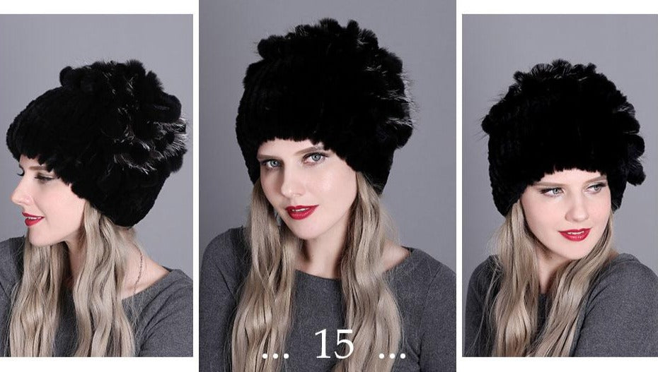 Real Rex Rabbit & Fox Fur Beanies