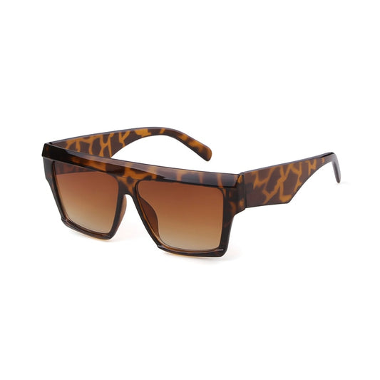 Square Oversized Flat Top Frame Sunglasses