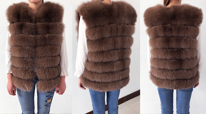 Genuine Fox Fur Leather Vest/Jackets