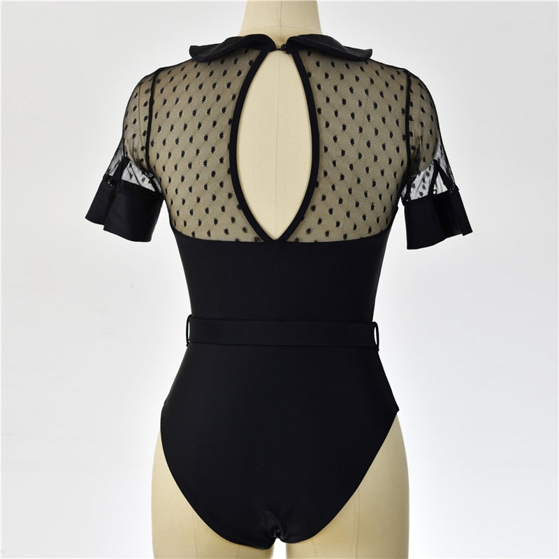 Collect Of Mesh Collar n Cuff One Pieces