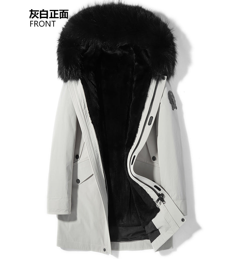 Real Rabbit Fur Liner Fox Fur Parka Coats