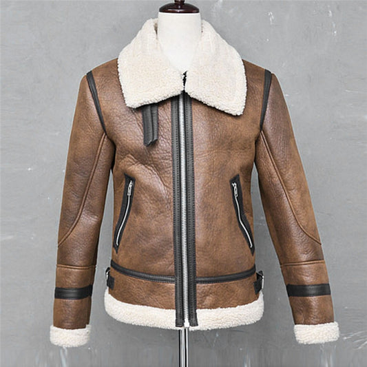 Moto Faux Fur Liner Leather Jacket Coats