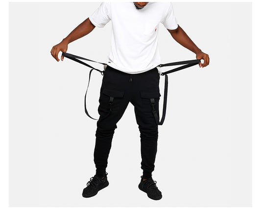 Black Side Straps Joggers