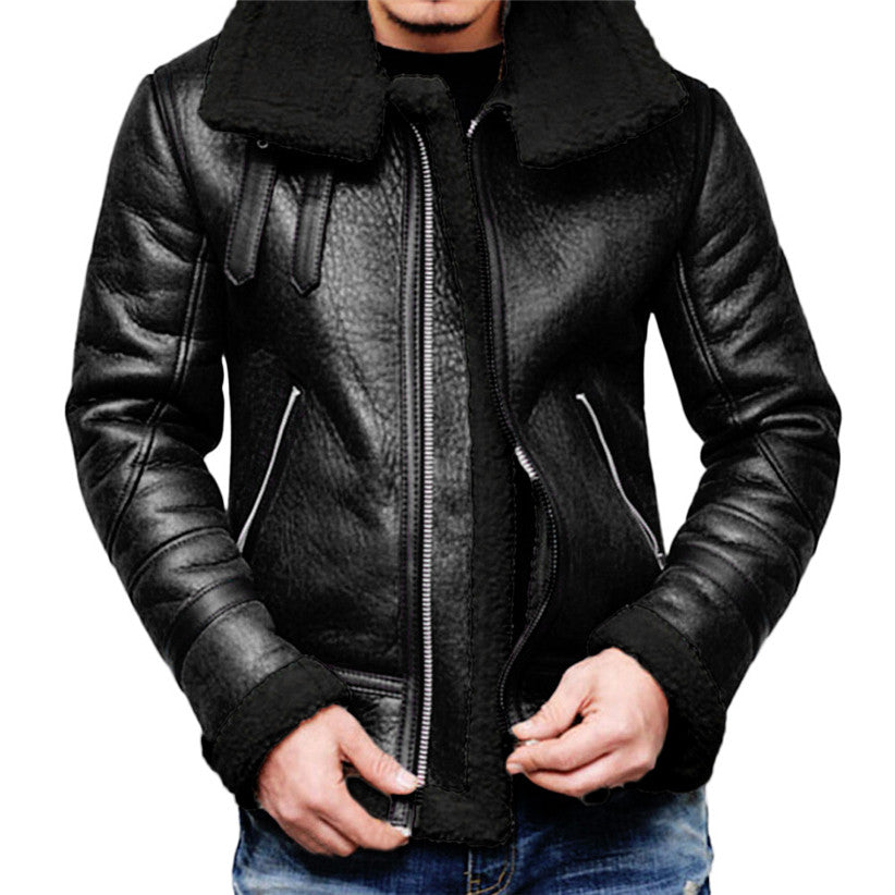 Moto Faux Fur Liner Leather Jacket Coats