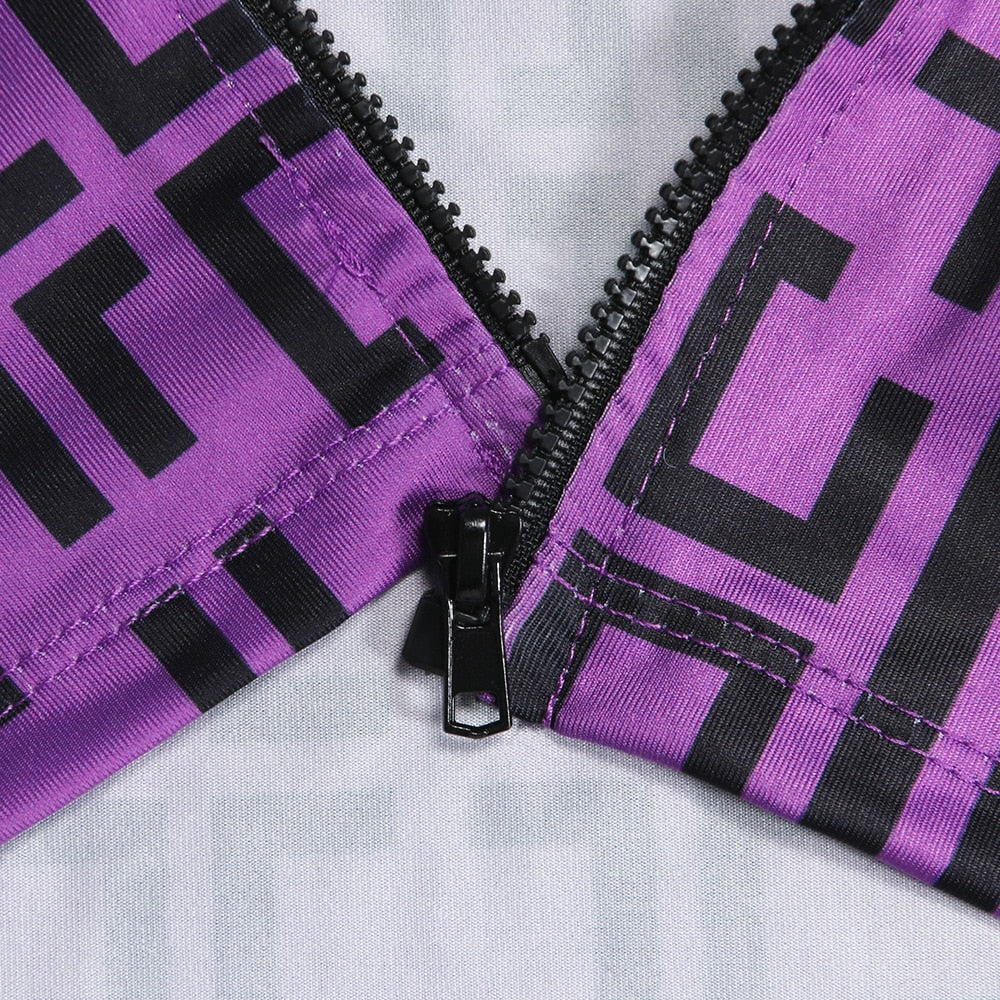 Purple Head Scarf, Crop Top and Bikini 3 Piece Sets