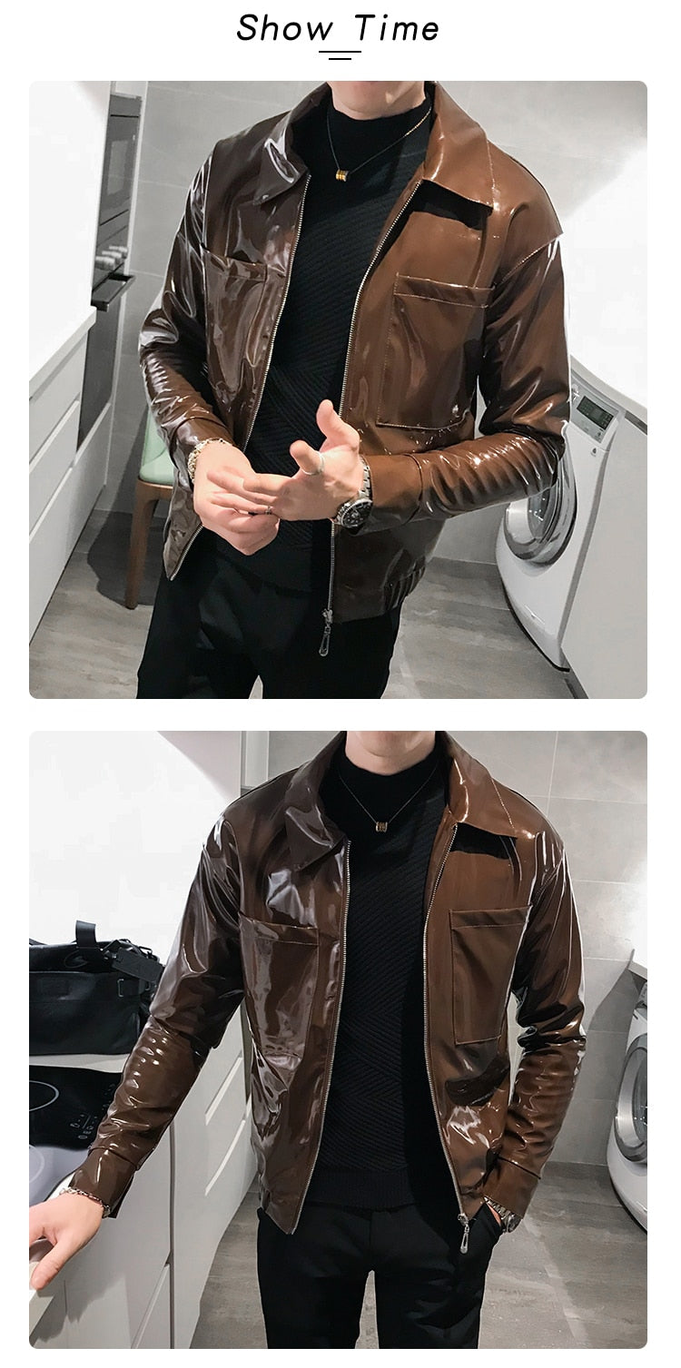 Shiny PU Leather Jackets (Multi-Colors)