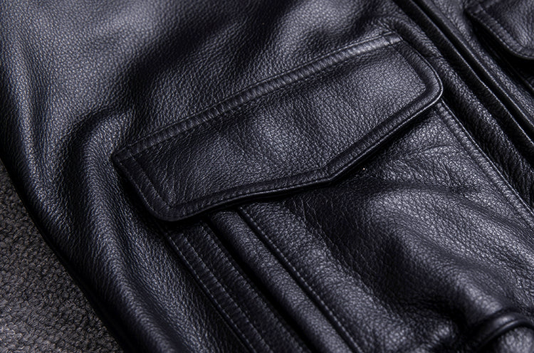 Genuine Leather Bomber Vintage Short Jacket