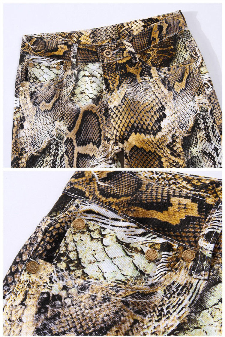 Snakeskin Printed Pants