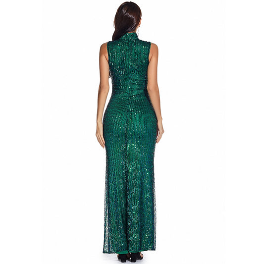 Green Sequin Maxi Dress