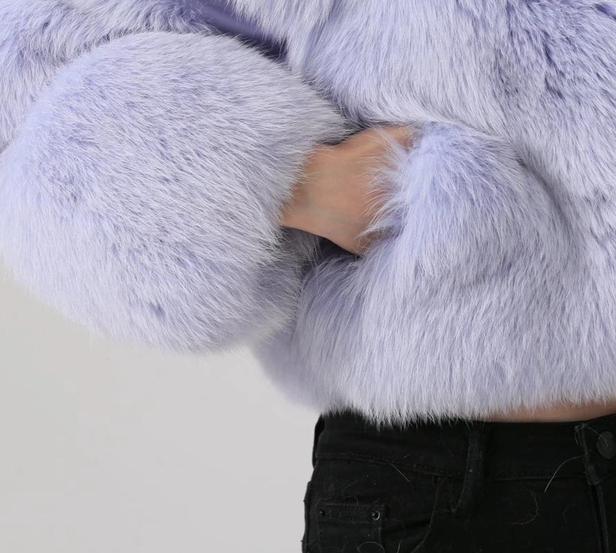 Real Natural Fox Fur Crop Coats (Multi-Color)