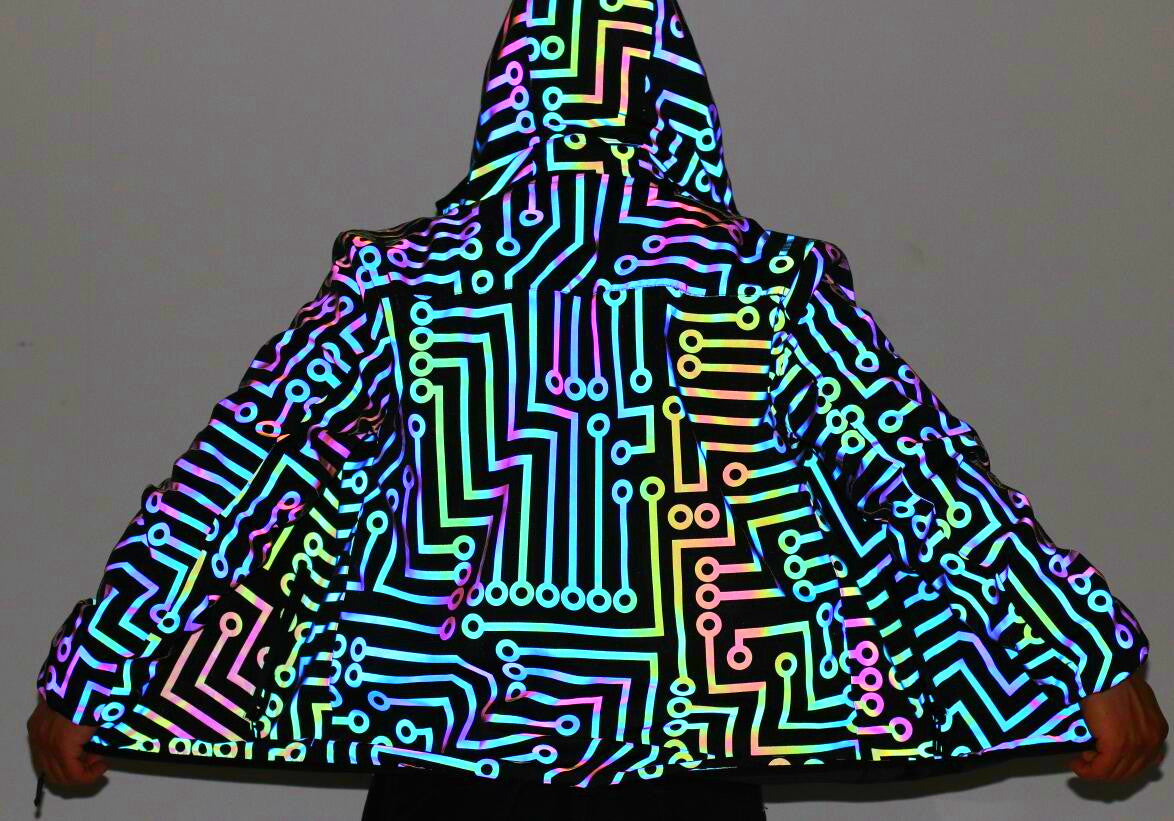 Rainbow Reflective Glow Hooded Jackets