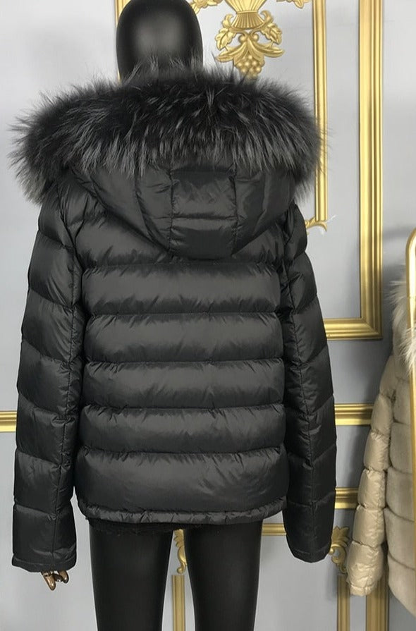 Real Rex Rabbit Fur Bubble Down Coats