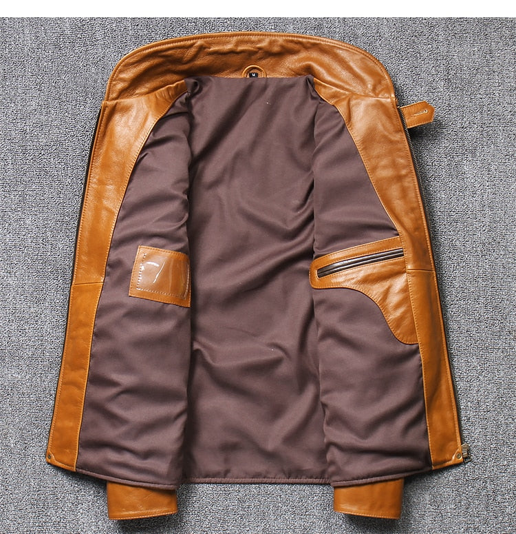 Genuine Leather Jackets Vintage Two-Tone