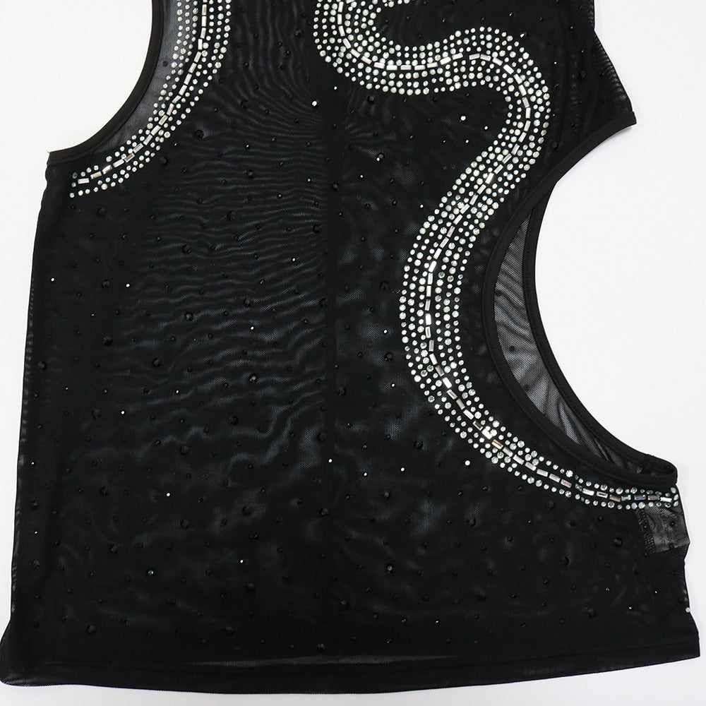 Rhinestones Chains Hollow Drip Dress – Elevate Swag