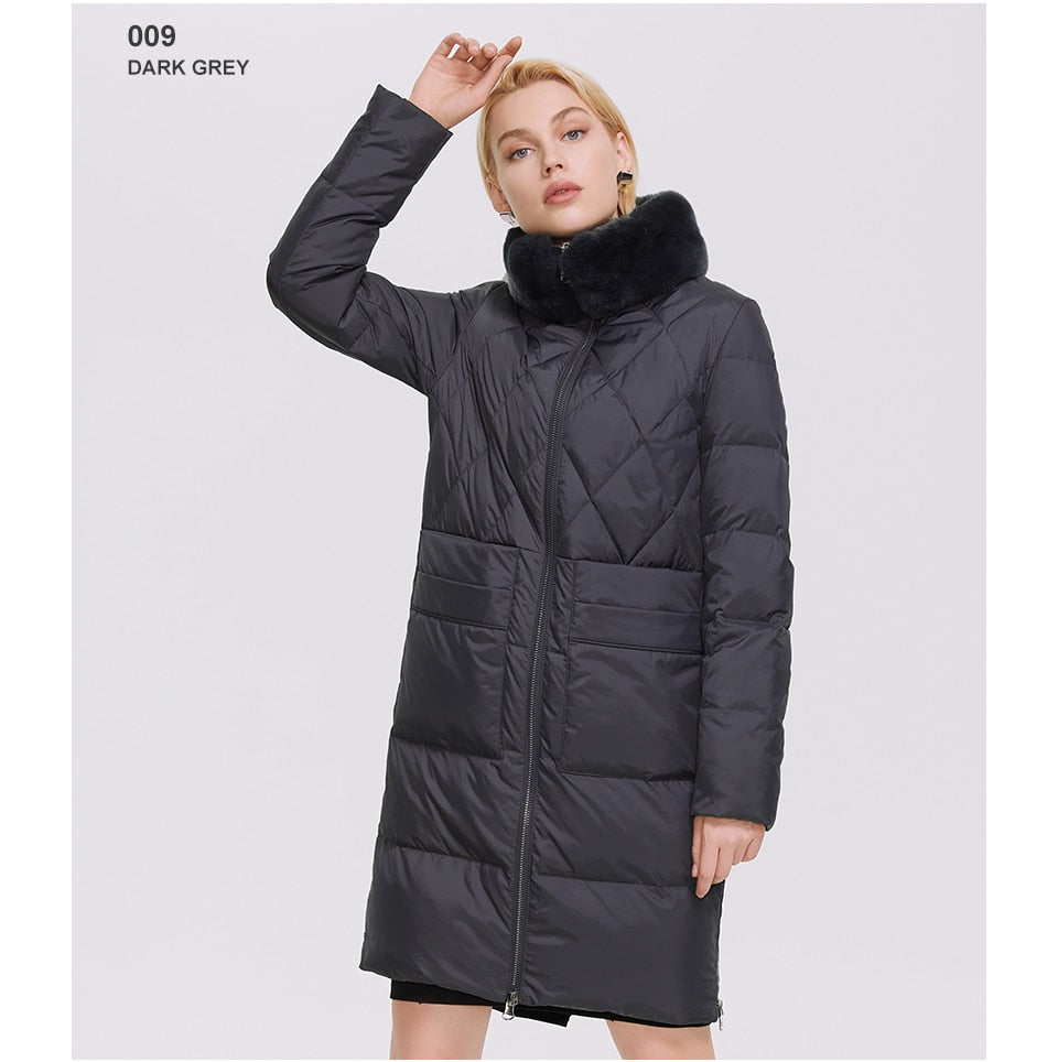 Luxury Puffer Coats Stand-up Real Fur Collar
