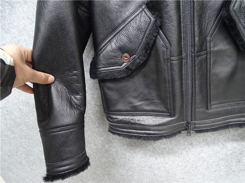 Genuine Leather Coat Shearing Liner Bombers
