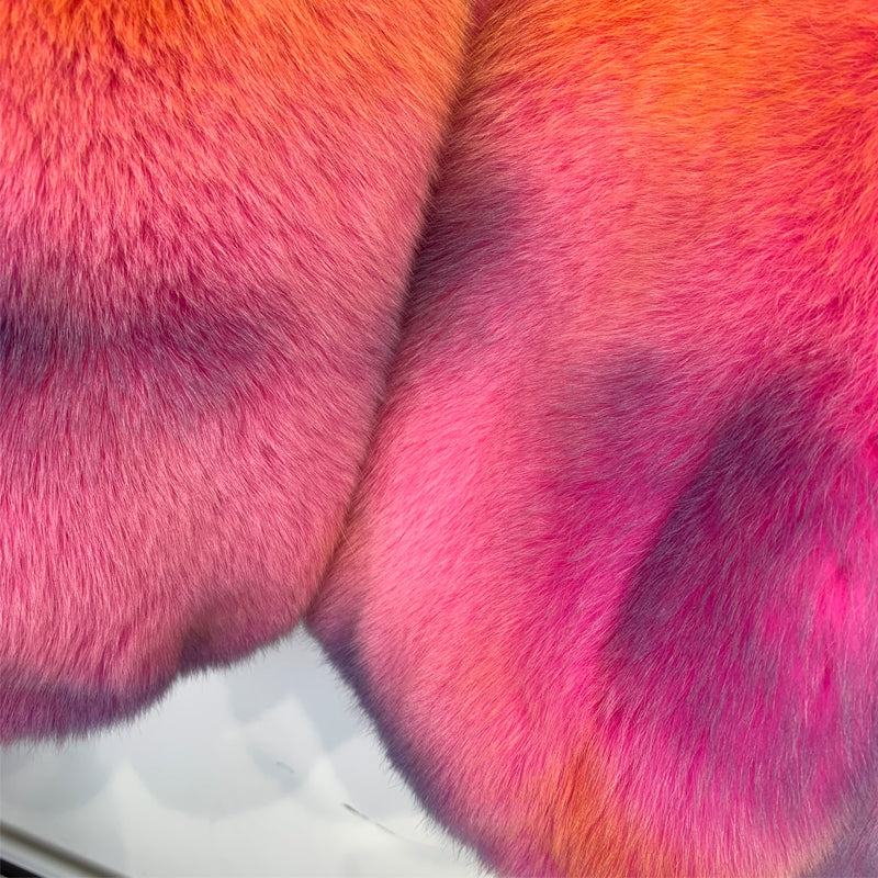 Neon Genuine Fox Fur Short Coats